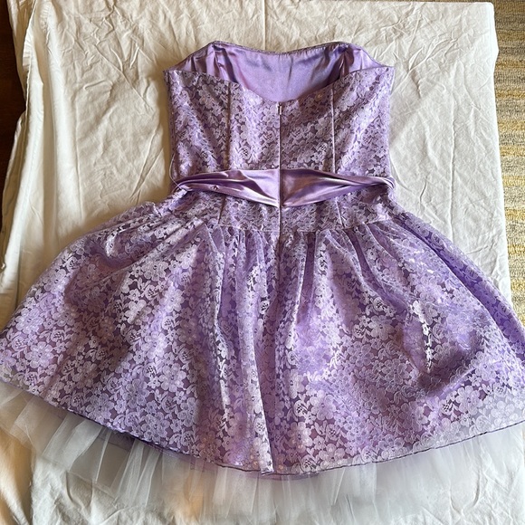 Jessica McClintock Purple Lace Dress - Picture 4 of 4